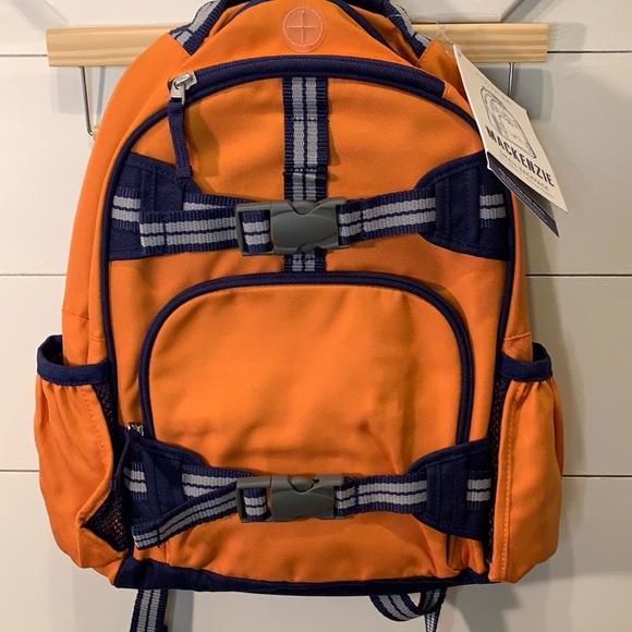 Pottery Barn Kids Other - NWT: POTTERY BARN KIDS MACKENZIE ORANGE/BLUE/GREY SMALL BACKPACK